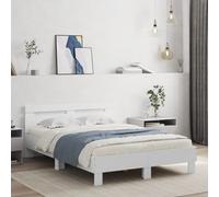 Walplus Bed Frame With Led Without Mattress White 135X190 Cm Double