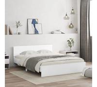 Walplus Bed Frame With Led Without Mattress White 160X200 Cm