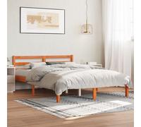 Walplus Bed Frame Without Mattress Wax Brown 120X190 Cm Small Double Solid Wood Pine