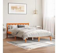 Walplus Bed Frame Without Mattress Wax Brown 140X200 Cm Solid Wood Pine