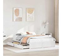 Walplus Bed Frame Without Mattress White 120X200 Cm Solid Wood Pine