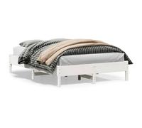 Walplus Bed Frame Without Mattress White 140X200 Cm Solid Wood Pine