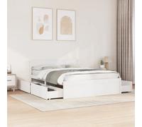 Walplus Bed Frame Without Mattress White 140X200 Cm Solid Wood Pine