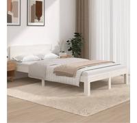 Walplus Bed Frame Without Mattress White Solid Wood Pine 120X200Cm