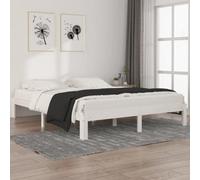Walplus Bed Frame Without Mattress White Solid Wood Pine 160X200Cm