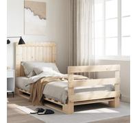 Walplus Bed Frame Without Mattress With Headboard 90X200 Cm Solid Wood