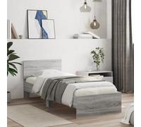 Walplus Bed Frame Without Mattress With Headboard Grey Sonoma 90X190 Cm Single