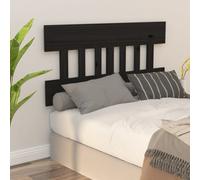 Walplus Bed Headboard Black 203.5X3X81 Cm Solid Wood Pine