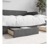 Walplus Bed Storage Drawers 2 Pcs Dark Grey Engineered Wood Fabric