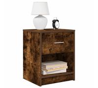 Walplus Bedside Cabinets 2 Pcs With Drawer Smoked Oak 40X34X50 Cm