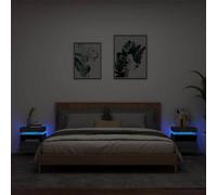 Walplus Bedside Cabinets With Led Lights 2 Pcs Grey Sonoma 40X39X48.5 Cm