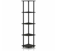 Walplus Turn-N-Tube 5 Tier Corner Display Rack Multipurpose Shelving Unit, Espresso/black