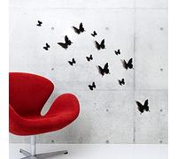 Walplus Black 3D Butterfly 10x6 cm Wall Stickers Removable Self-Adhesive Mural Art Decals Vinyl Home Decoration DIY Living Bedroom Office Décor Wallpaper Kids Room Gift