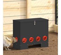 Walplus Black Chicken Feeder 60.5 X 29 X 51 Cm Cold-Rolled Steel, Includes Cover Lock