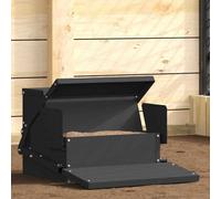 Walplus Black Chicken Treadle Feeder 50X40X29Cm Cold-Rolled Steel, Self-Opening Pedal