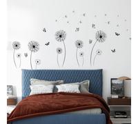 Walplus Black Dandelion And Butterflies Stickers Stock Clearance