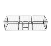 Walplus Black Dog Playpen 8 Panels Steel 80X60 Cm