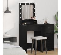 Walplus Black Oak Dressing Table With Led Lights - 50X41X135 Cm