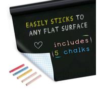 WALPLUS 45x200cm Blackboard Door Mural Decorations Self-Adhesive Peel and Stick Living Room Children Nursery Decals DIY Room Decor Wallpaper Art Home Interior Decoration