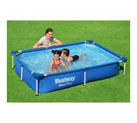 Walplus Blue Steel Pro Rectangular Frame Swimming Pool - 221X150X43 Cm