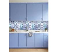Walplus Blue Turkish Mediterranean Wall Tiles Sticker Set Blue