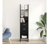Walplus Book Cabinet Black Oak 40 X 35 X 180 Cm Engineered Wood
