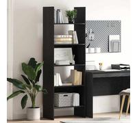 Walplus Book Cabinet Black Oak 60 X 35 X 180 Cm Engineered Wood