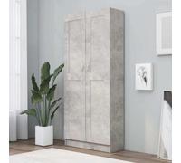 Walplus Book Cabinet Concrete Grey 82.5X30.5X185.5 Cm Engineered Wood