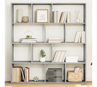 Walplus Book Cabinet Concrete Grey Finish Engineered Wood 132X29X141.5 Cm