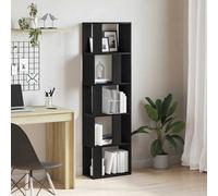 Walplus Book Cabinet Room Divider Black Oak 45X24X159 Cm Engineered Wood