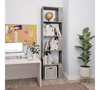 Walplus Book Cabinet Room Divider Concrete Grey 45X24X159 Cm Engineered Wood