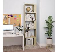 Walplus Book Cabinet Room Divider Sonoma Oak 45X24X159 Cm Engineered Wood