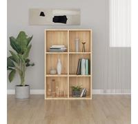 Walplus Book Cabinet Sideboard Sonoma Oak 66X30X98 Cm Engineered Wood