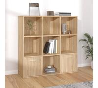 Walplus Book Cabinet Sonoma Oak 98X30X98 Cm Engineered Wood