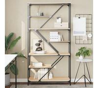 Walplus Bookshelf Sonoma Oak 91X36X176 Cm Engineered Wood And Steel