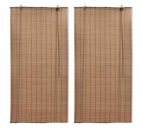 Walplus Brown Bamboo Roller Blinds 2 Pcs 120 X 220 Cm
