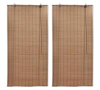 Walplus Brown Bamboo Roller Blinds 2 Pcs 150 X 220 Cm