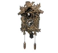 WALPLUS Brown Vintage Cuckoo Wall Clock 20.2 x 37 cm, Battery Operated Clock with Bird, Pendulum and Chime for Living Room Kitchen Bedroom