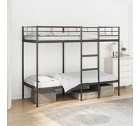 Walplus Bunk Bed Without Mattress Black 75X190 Cm Small Single Steel