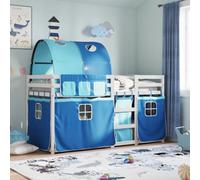 Walplus Bunk Bed Without Mattress Blue 80X200 Cm Solid Wood Pine