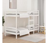 Walplus Bunk Bed Without Mattress White 75X190 Cm Small Single Solid Wood Pine