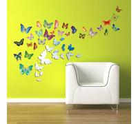 Walplus WSM2057 14 Mirror Butterflies Plus WS3013 Butterflies Wall Art Murals Nursery Office Home Decoration