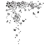 WALPLUS Butterfly Vine Wall Stickers for Kids Rooms - Nursery Decor, Removable & Repositionable Art Decals