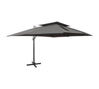 Walplus Cantilever Garden Parasol With Double Top Anthracite 400X300 Cm