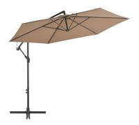 Walplus Cantilever Umbrella With Aluminium Pole 300 Cm Taupe