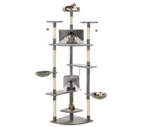 Walplus Cat Tree With Sisal Scratching Posts 203 Cm Grey And White