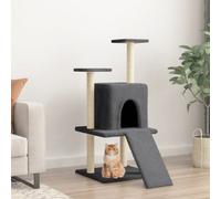 Walplus Cat Tree With Sisal Scratching Posts Dark Grey 110 Cm