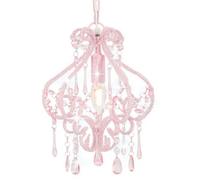 Walplus Ceiling Lamp With Beads Pink Round E14