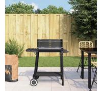 Walplus Charcoal Bbq Grill With Wheels Black Steel