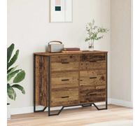 Walplus Chest Of Drawers Old Wood 91 X 35.5 X 74.5 Cm Engineered Wood